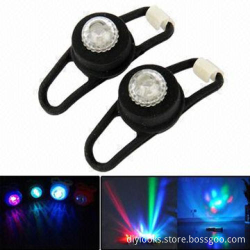 2-mode Colorful Light Tie-on Bike Light Keychains, Black